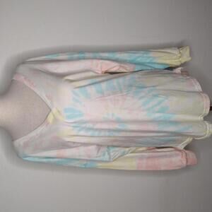 NWOT Spirit Jersey Women's White/Blue/Pink/Tie-Dye Long-Sleeve Shirt Size Small